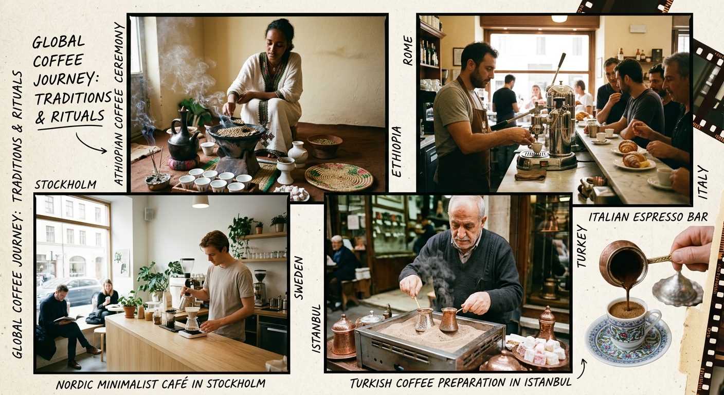 Kaffekultur runt världen: Från Etiopien till Skandinavien